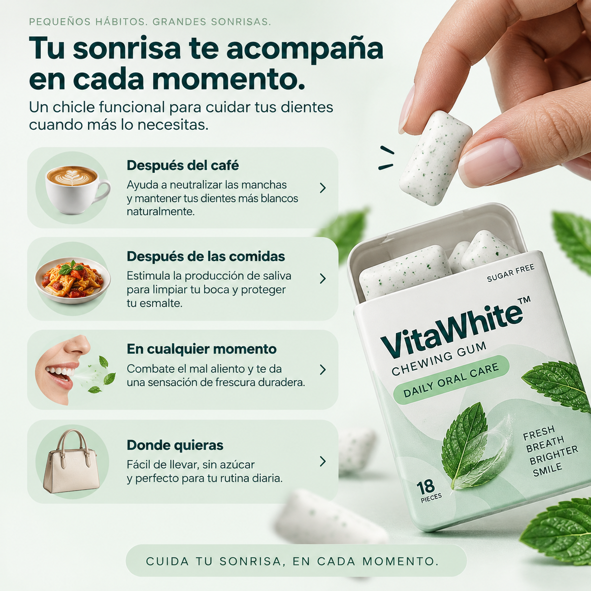 VitaWhite™ Chicles Remineralizantes para el Cuidado Dental